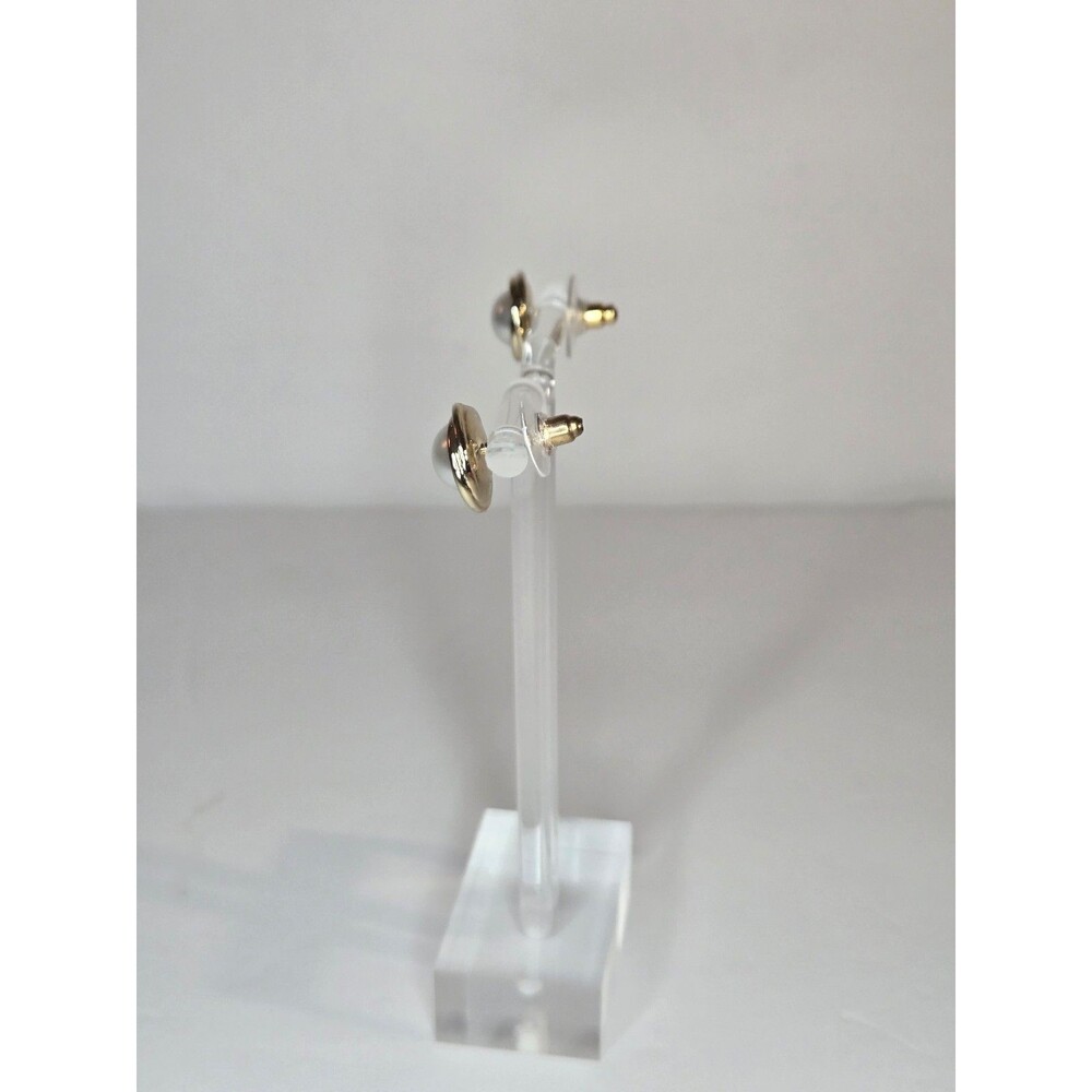 J Crew Gold Tone Post Earrings Faux Pearls - Picture 3 of 9